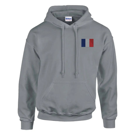 Sweat à capuche drapeau de la france en broderie - pixelformaflag