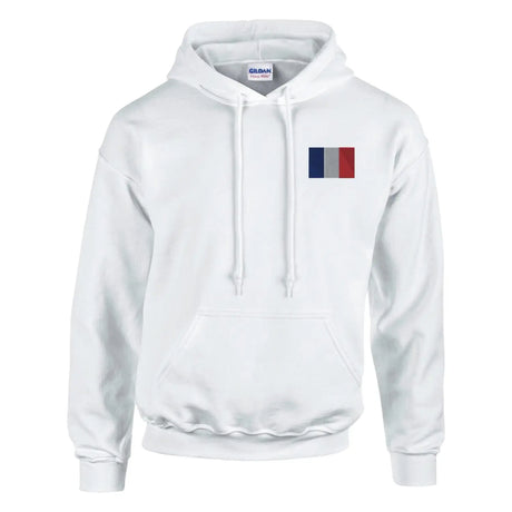Sweat à capuche drapeau de la france en broderie - pixelformaflag