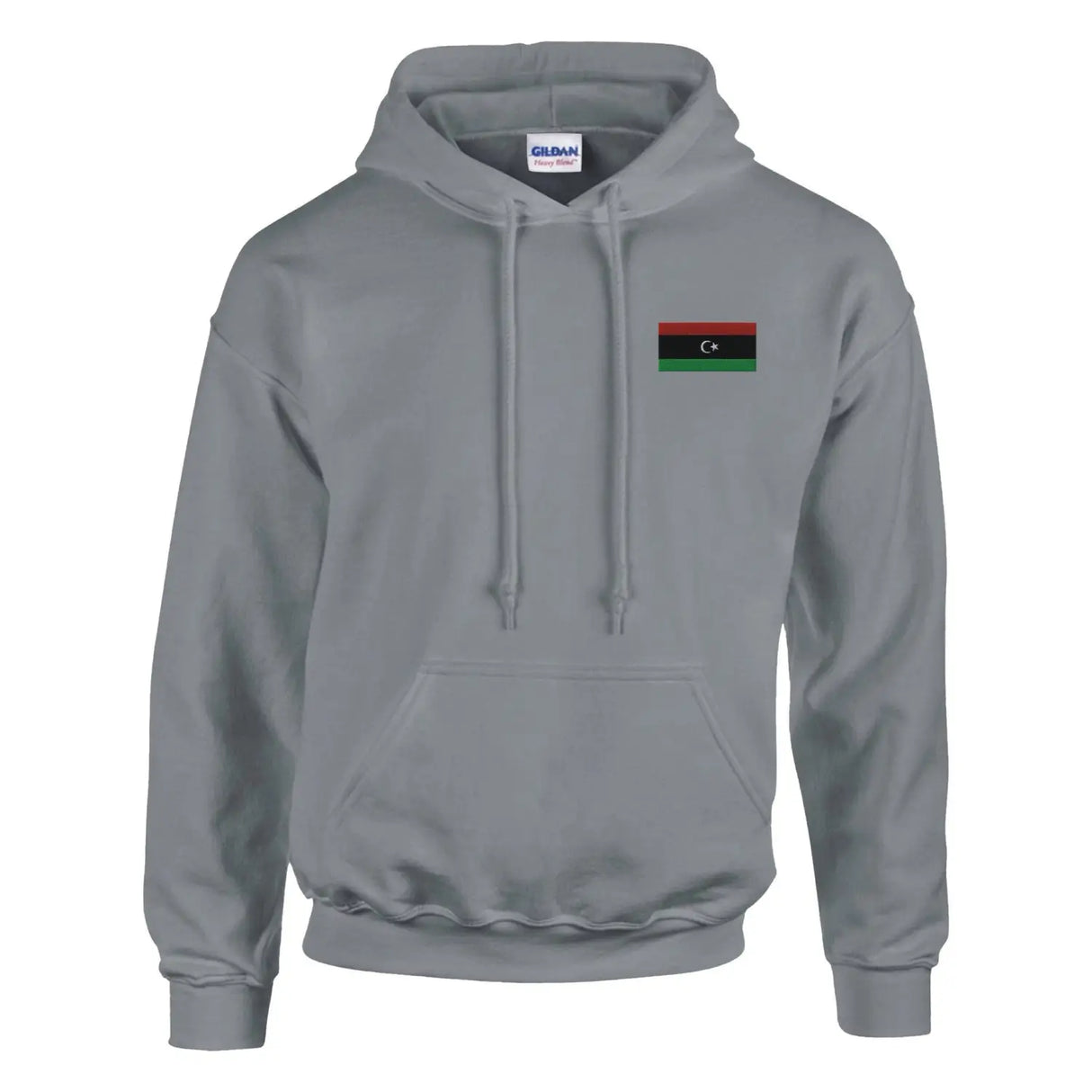 Sweat à capuche drapeau de la libye en broderie - pixelformaflag
