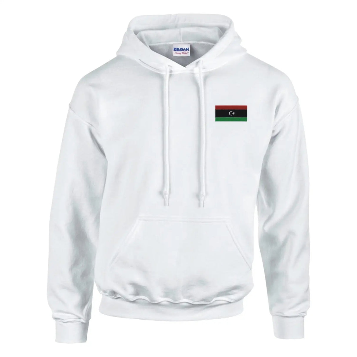 Sweat à capuche drapeau de la libye en broderie - pixelformaflag