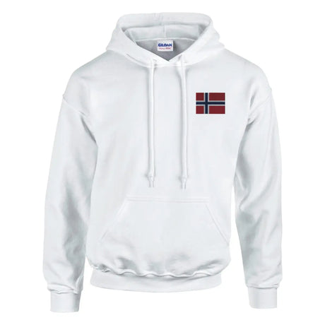 Sweat à capuche Drapeau de la Norvège en broderie - Pixelforma 