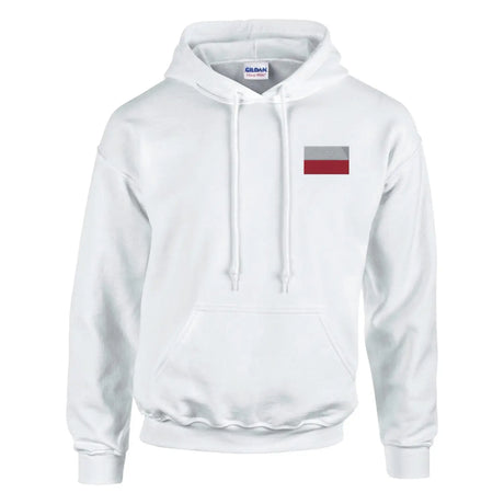 Sweat à capuche drapeau de la pologne en broderie - pixelformaflag