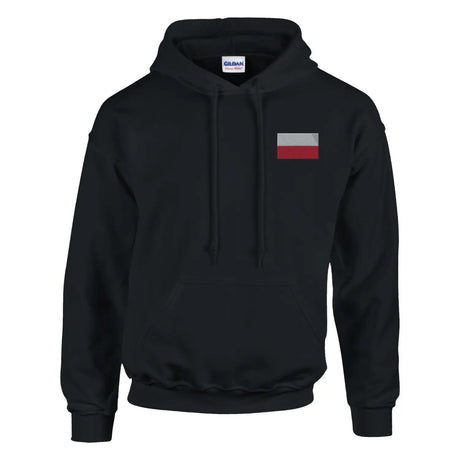 Sweat à capuche drapeau de la pologne en broderie - pixelformaflag