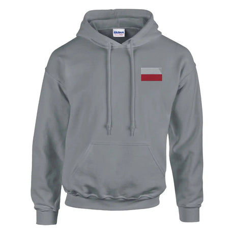 Sweat à capuche drapeau de la pologne en broderie - pixelformaflag