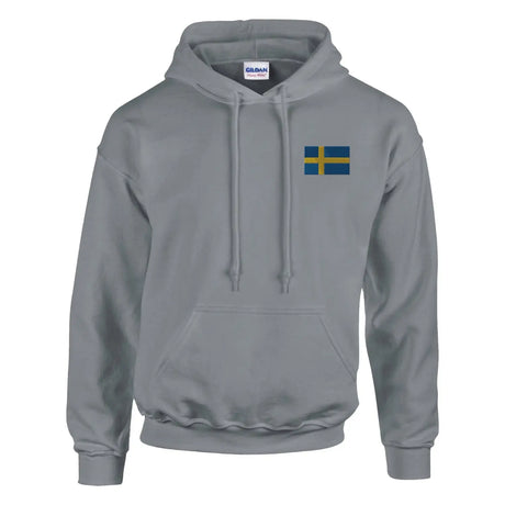 Sweat à capuche drapeau de la suède en broderie - pixelformaflag