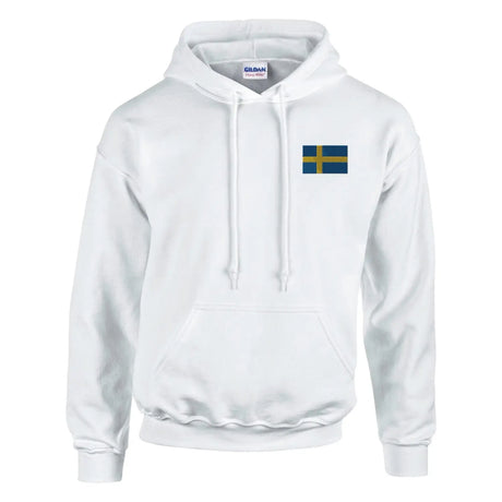 Sweat à capuche drapeau de la suède en broderie - pixelformaflag