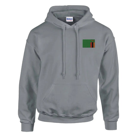 Sweat à capuche drapeau de la zambie en broderie - pixelformaflag