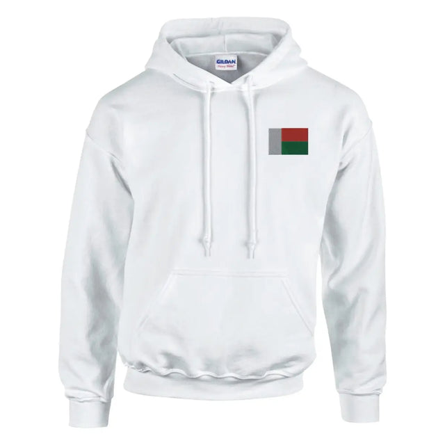 Sweat à capuche Drapeau de Madagascar en broderie - Pixelforma 