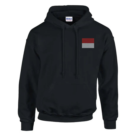 Sweat à capuche drapeau de monaco en broderie - pixelformaflag