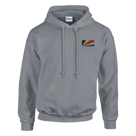 Sweat à capuche Drapeau des Seychelles en broderie - Pixelforma 