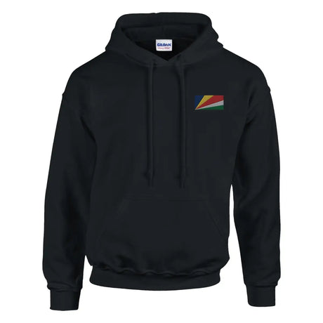 Sweat à capuche Drapeau des Seychelles en broderie - Pixelforma 