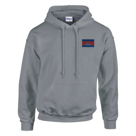 Sweat à capuche drapeau du cambodge en broderie - pixelformaflag