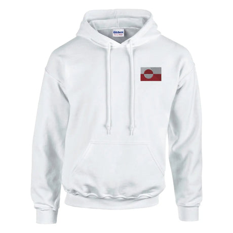 Sweat à capuche drapeau du groenland en broderie - pixelformaflag