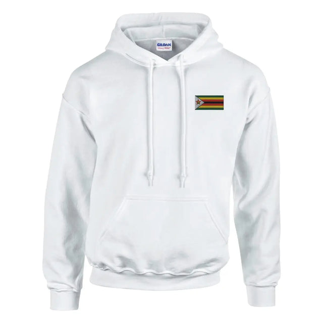 Sweat à capuche Drapeau du Zimbabwe en broderie - Pixelforma 