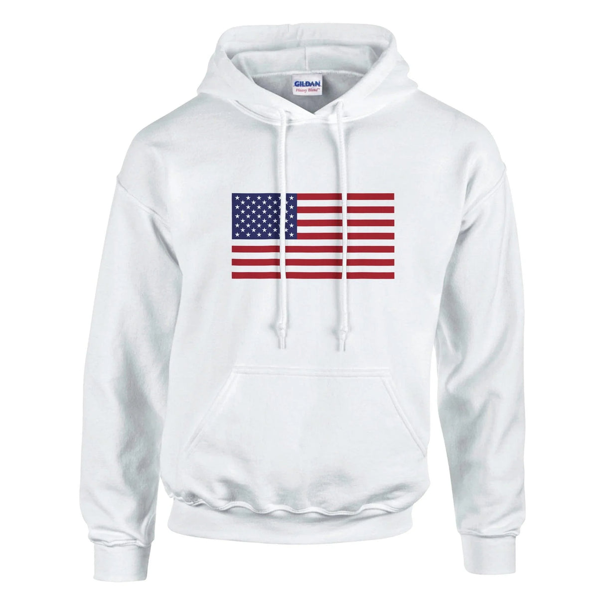 Sweat à capuche drapeau états-unis coton mélangé brodé