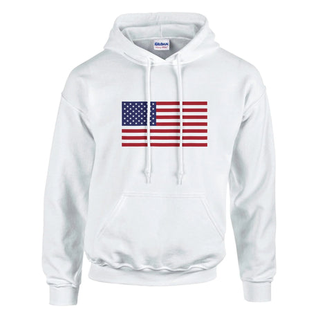 Sweat à capuche drapeau états-unis coton mélangé brodé