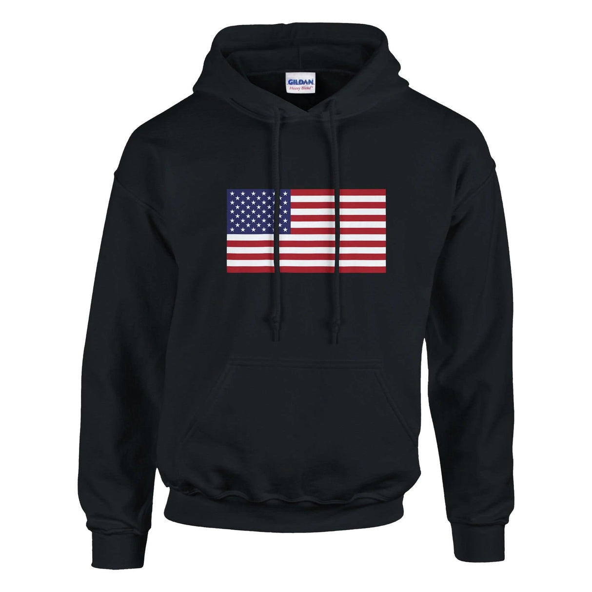Sweat à capuche drapeau états-unis coton mélangé brodé