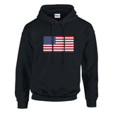 Sweat à capuche drapeau états-unis coton mélangé brodé