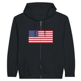 Sweat à capuche drapeau états-unis à fermeture éclair - pixelformaflag