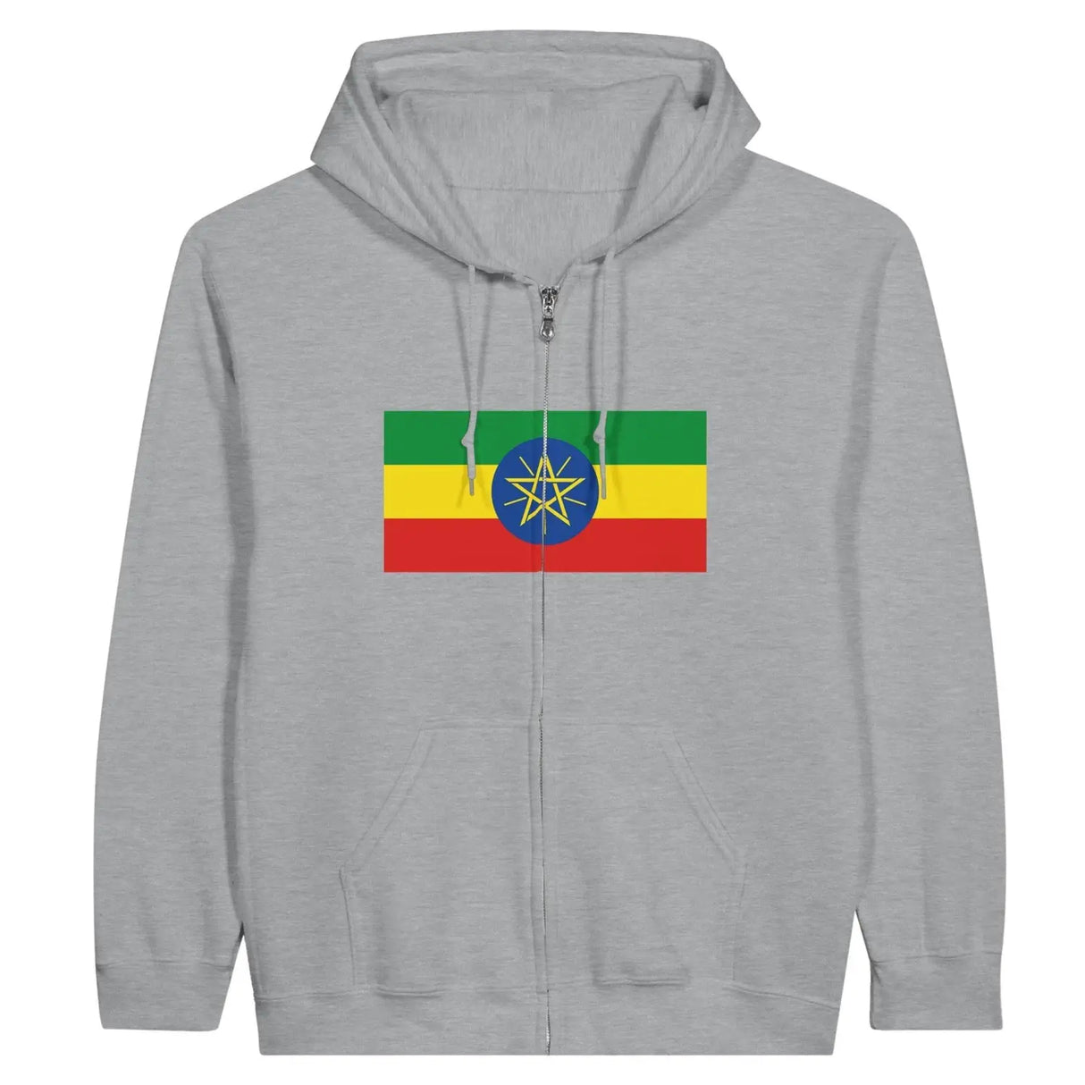 Sweat à capuche drapeau éthiopie à fermeture éclair - pixelformaflag