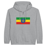 Sweat à capuche drapeau éthiopie à fermeture éclair - pixelformaflag