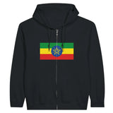 Sweat à capuche drapeau éthiopie à fermeture éclair - pixelformaflag