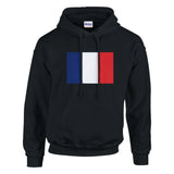 Sweat à capuche drapeau france coton mélangé brodé