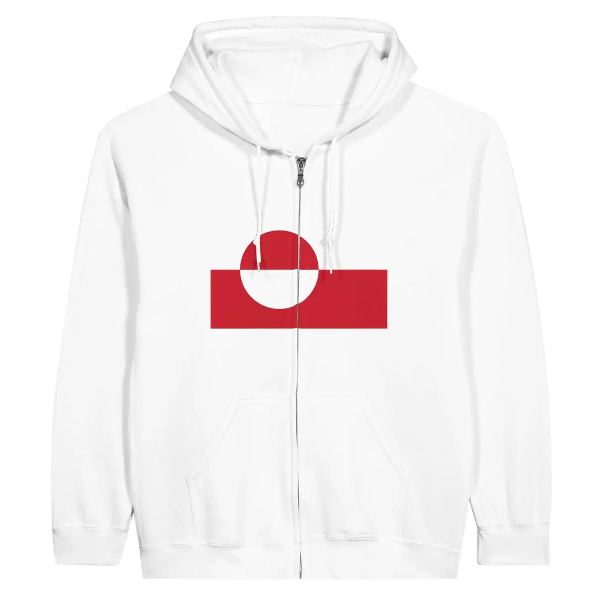 Sweat à capuche drapeau groenland à fermeture éclair - pixelformaflag
