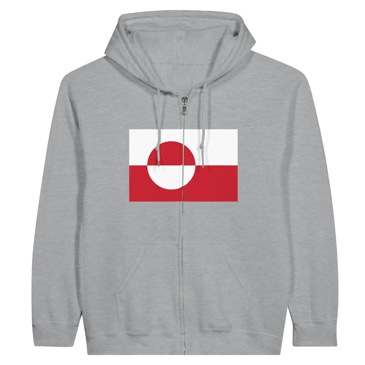 Sweat à capuche drapeau groenland à fermeture éclair - pixelformaflag