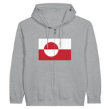 Sweat à capuche drapeau groenland à fermeture éclair - pixelformaflag