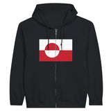 Sweat à capuche drapeau groenland à fermeture éclair - pixelformaflag