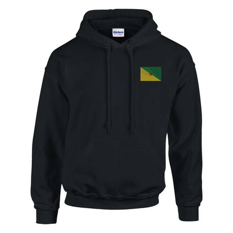 Sweat à capuche drapeau guyane brodé coton mélangé