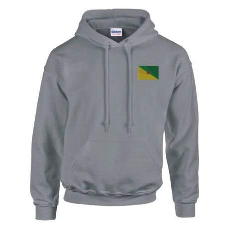 Sweat à capuche drapeau guyane brodé coton mélangé