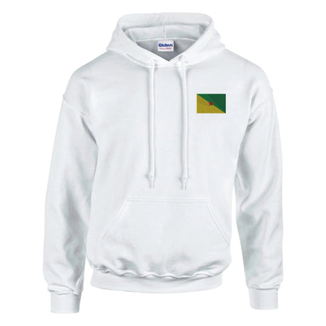 Sweat à capuche drapeau guyane brodé coton mélangé