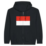 Sweat à capuche drapeau indonésie à fermeture éclair - pixelformaflag