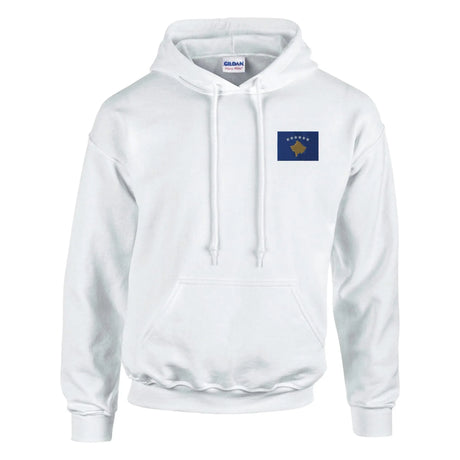Sweat à capuche drapeau kosovo brodé coton mélangé