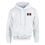 Sweat à capuche drapeau mexique brodé coton mélangé