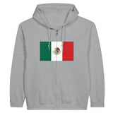 Sweat à capuche drapeau mexique à fermeture éclair - pixelformaflag
