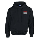 Sweat à capuche drapeau monaco broderie coton mélangé