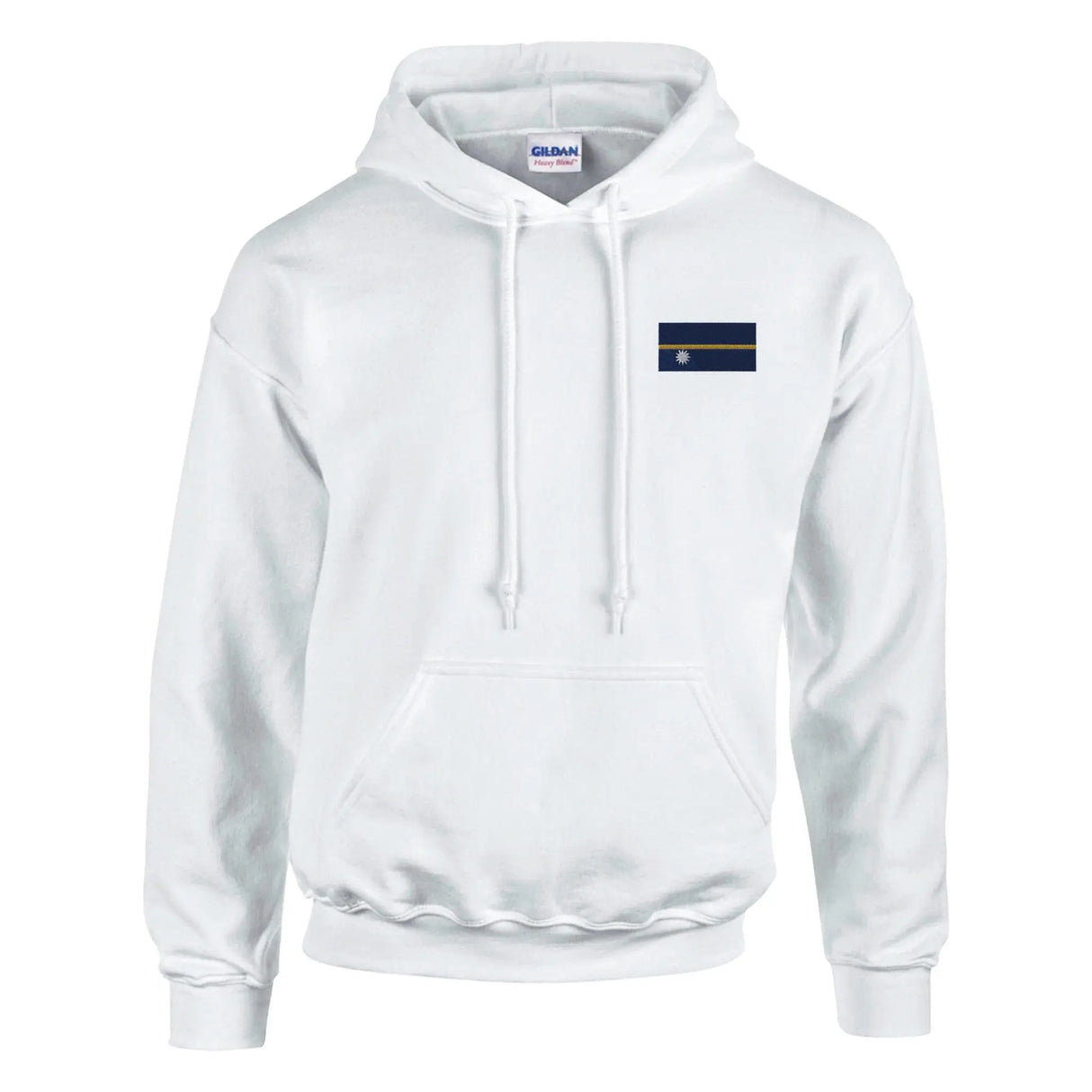 Sweat à capuche drapeau nauru coton mélangé brodé