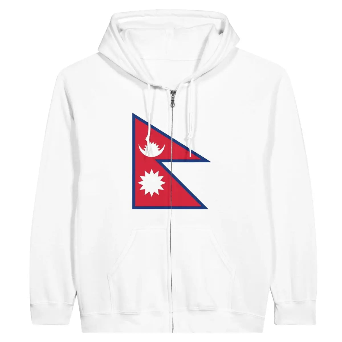 Sweat à capuche drapeau népal à fermeture éclair - pixelformaflag