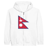 Sweat à capuche drapeau népal à fermeture éclair - pixelformaflag