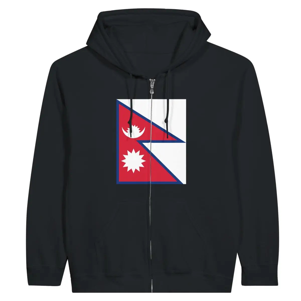 Sweat à capuche drapeau népal à fermeture éclair - pixelformaflag