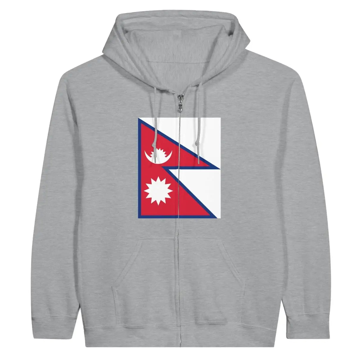Sweat à capuche drapeau népal à fermeture éclair - pixelformaflag