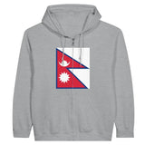 Sweat à capuche drapeau népal à fermeture éclair - pixelformaflag