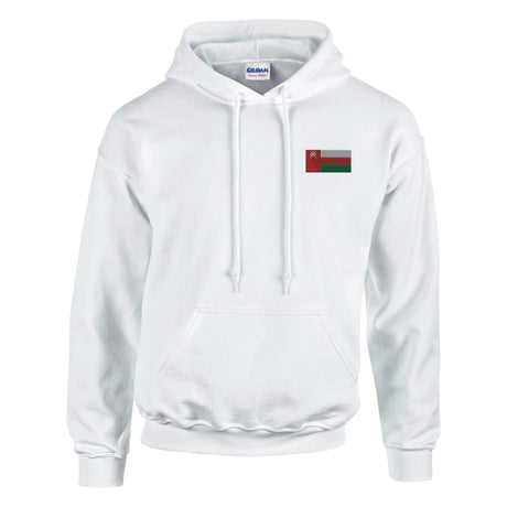 Sweat à capuche drapeau oman brodé coton mélangé