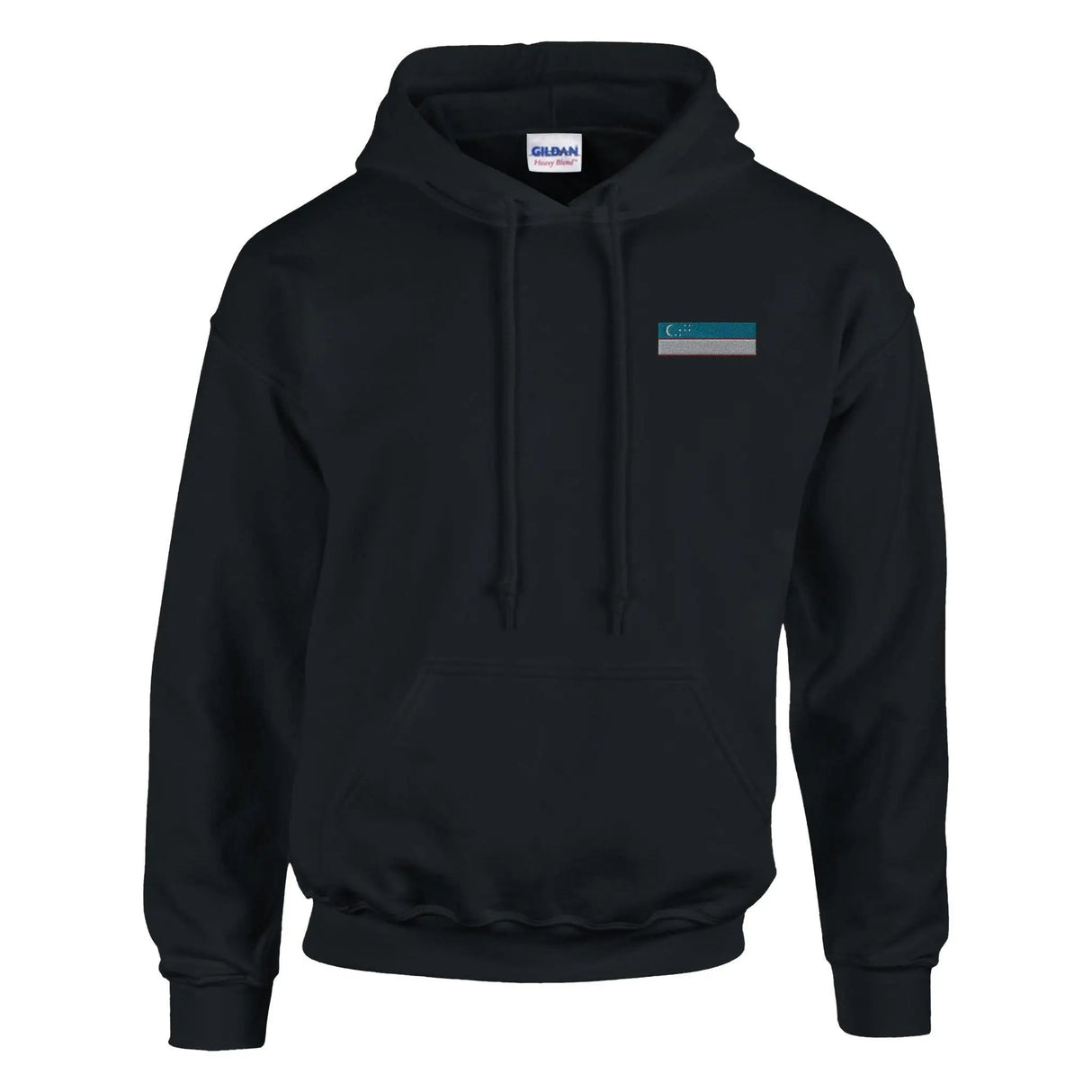 Sweat à capuche drapeau ouzbékistan brodé coton mélangé