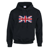 Sweat à capuche drapeau royaume-uni coton mélangé brodé