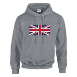 Sweat à capuche drapeau royaume-uni coton mélangé brodé