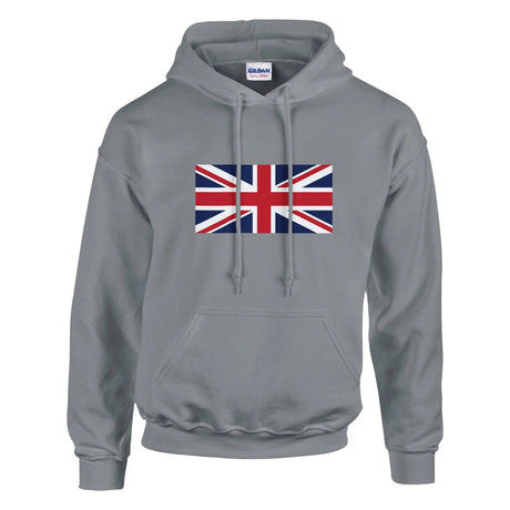 Sweat à capuche drapeau royaume-uni coton mélangé brodé